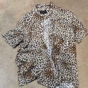 PacSun Brown and Black Leopard Print Shirt
